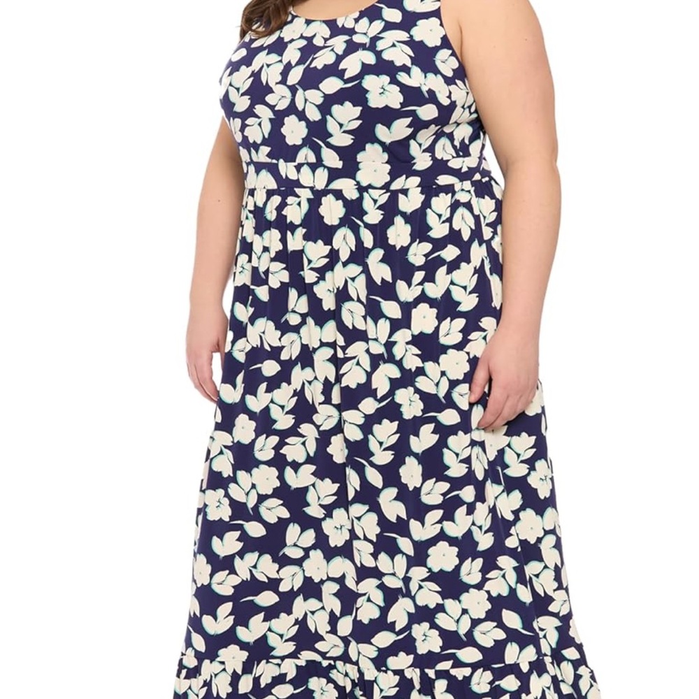 London Times Navy Floral Maxi Dress